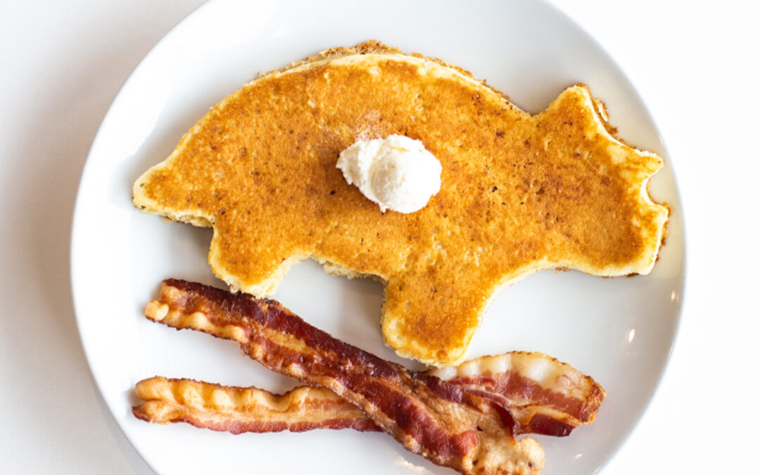 Dino-themed pancake recipe from Sunny Street Cafe
